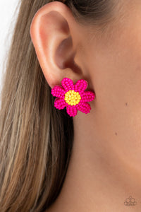 Sensational Seeds - Pink Post Earrings - Paparazzi Jewelry