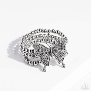 First WINGS First - White Bracelet - Paparazzi Jewelry