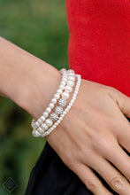 Load image into Gallery viewer, Showy Soprano - White Bracelet - Paparazzi Jewelry
