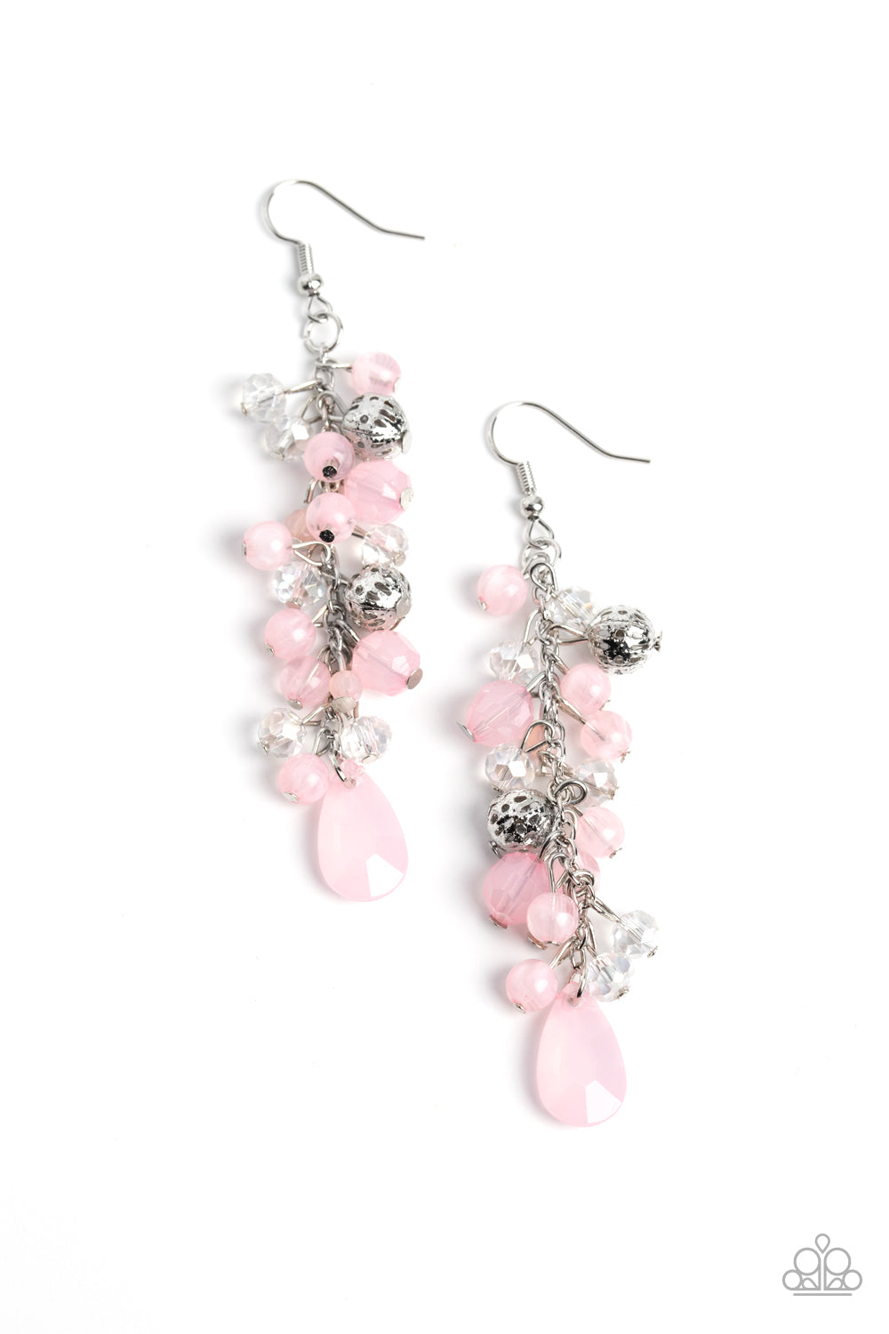 paparazzi-accessories-cheeky-cascade-pink-earrings