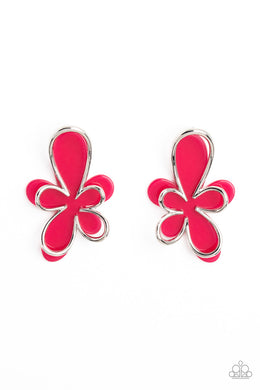 paparazzi-accessories-glimmering-gardens-pink-post earrings