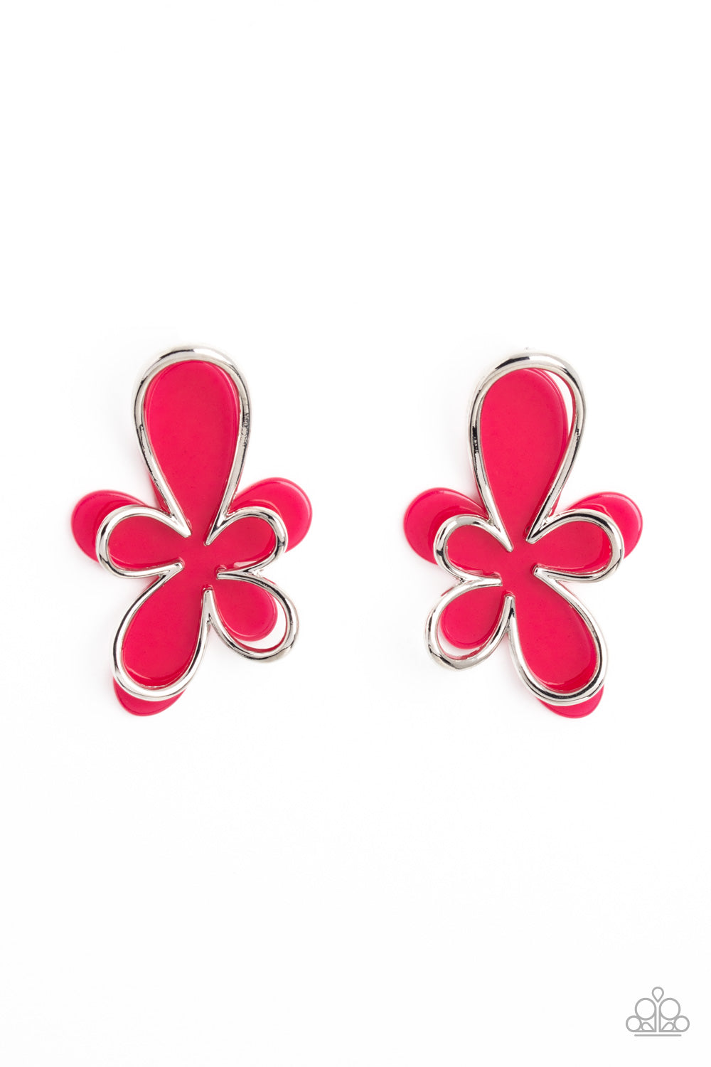 paparazzi-accessories-glimmering-gardens-pink-post earrings