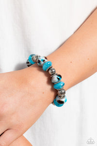 Warped Wayfarer- Blue Bracelet - Paparazzi Jewelry