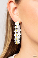 Load image into Gallery viewer, Daisy Disposition - White Earrings - Paparazzi Jewelry
