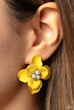 Load image into Gallery viewer, Jovial Jasmine - Yellow Post Earrings - Paparazzi Jewelry
