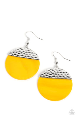 paparazzi-accessories-shell-out-yellow-earrings