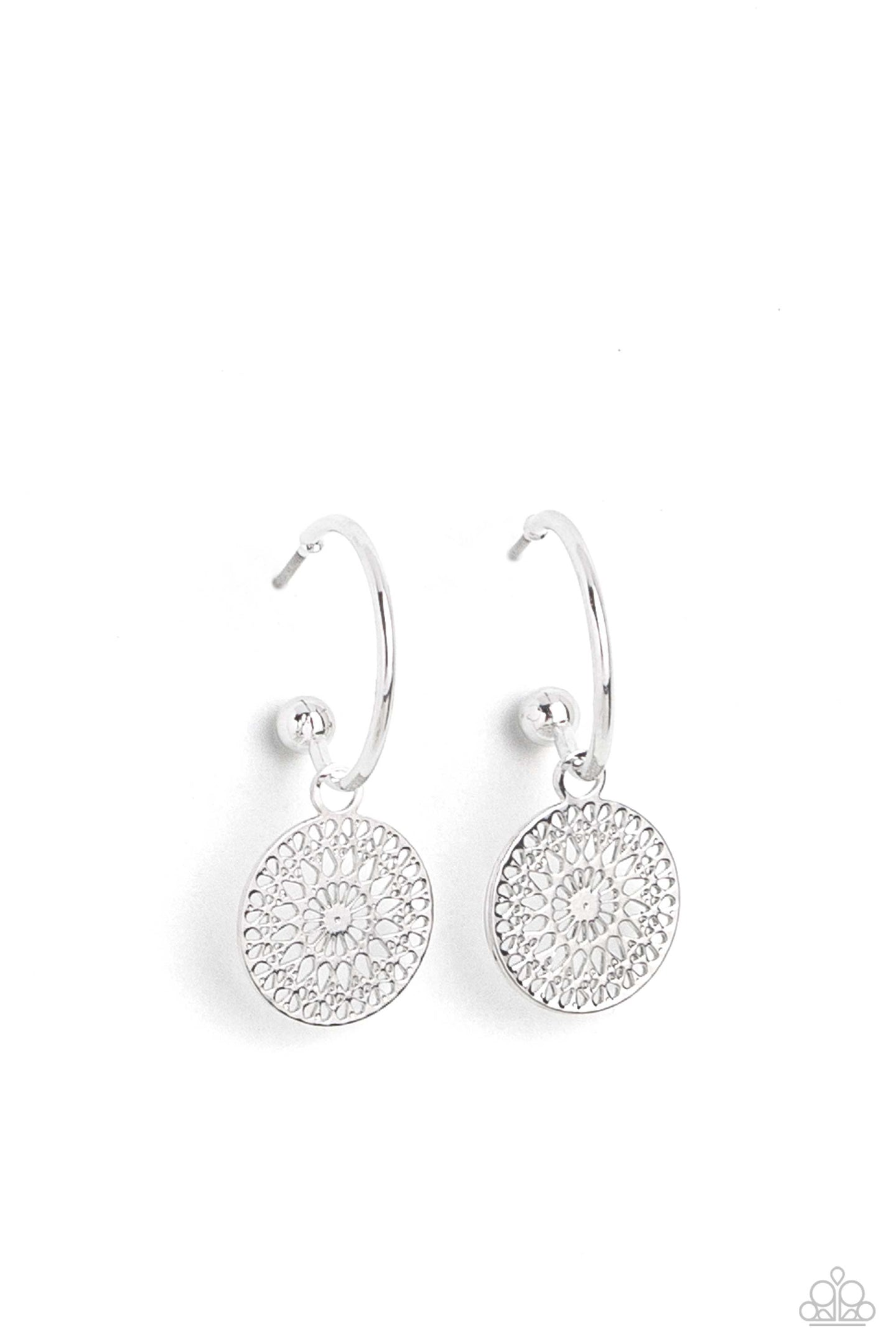 paparazzi-accessories-mandala-maiden-silver-earrings