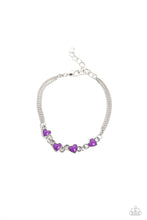 Load image into Gallery viewer, paparazzi-accessories-smitten-sweethearts-purple-bracelet
