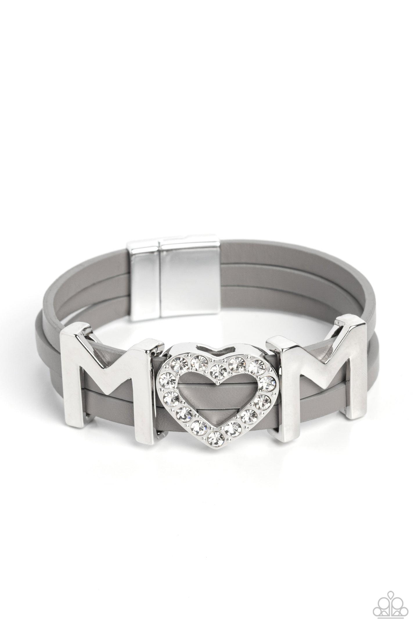 paparazzi-accessories-heart-of-mom-silver-bracelet