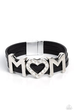 Load image into Gallery viewer, paparazzi-accessories-heart-of-mom-black-bracelet
