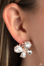 Load image into Gallery viewer, Winged Whimsy - Copper Post Earrings - Paparazzi Jewelry
