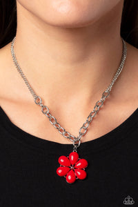 Dazzling Dahlia - Red Necklace - Paparazzi Jewelry