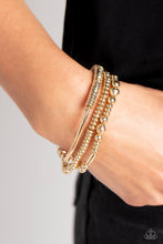 Load image into Gallery viewer, Monochromatic Medley - Gold Bracelet - Paparazzi Jewelry
