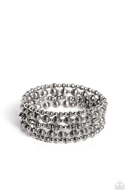 paparazzi-accessories-striped-stack-silver-bracelet