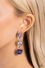 Load image into Gallery viewer, Dimensional Dance - Purple Post Earrings - Paparazzi Jewelry
