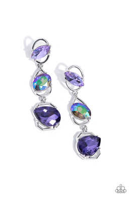 paparazzi-accessories-dimensional-dance-purple-post earrings