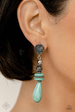 Load image into Gallery viewer, Desert Fever - Blue Post Earrings - Paparazzi Jewelry
