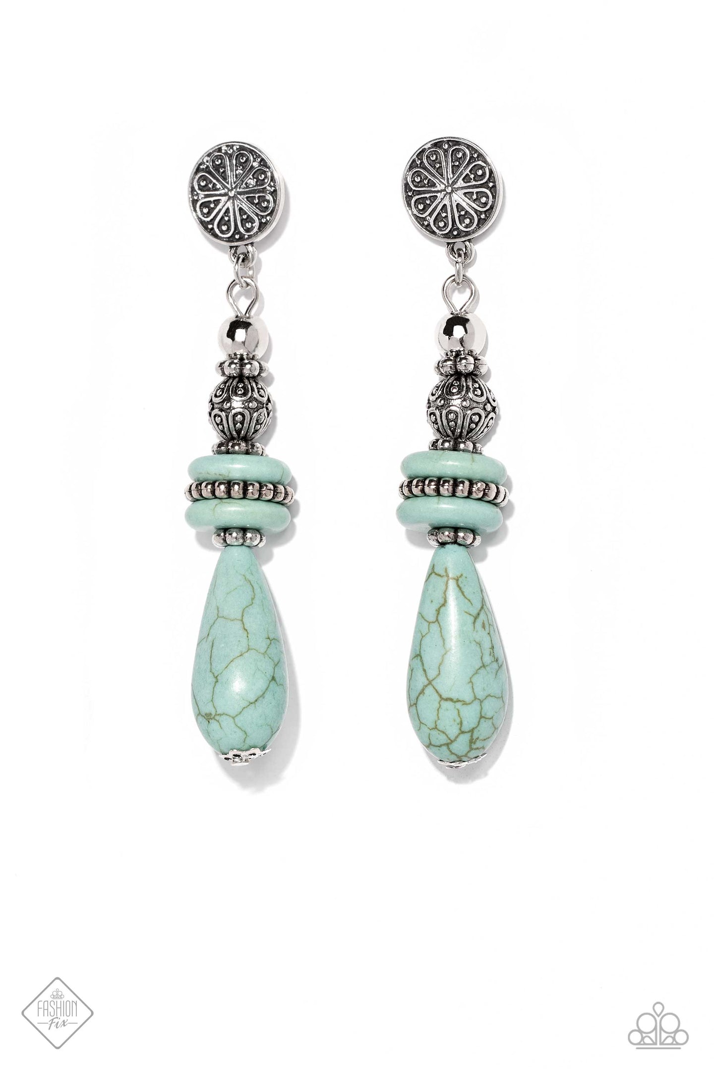 paparazzi-accessories-desert-fever-blue-post earrings