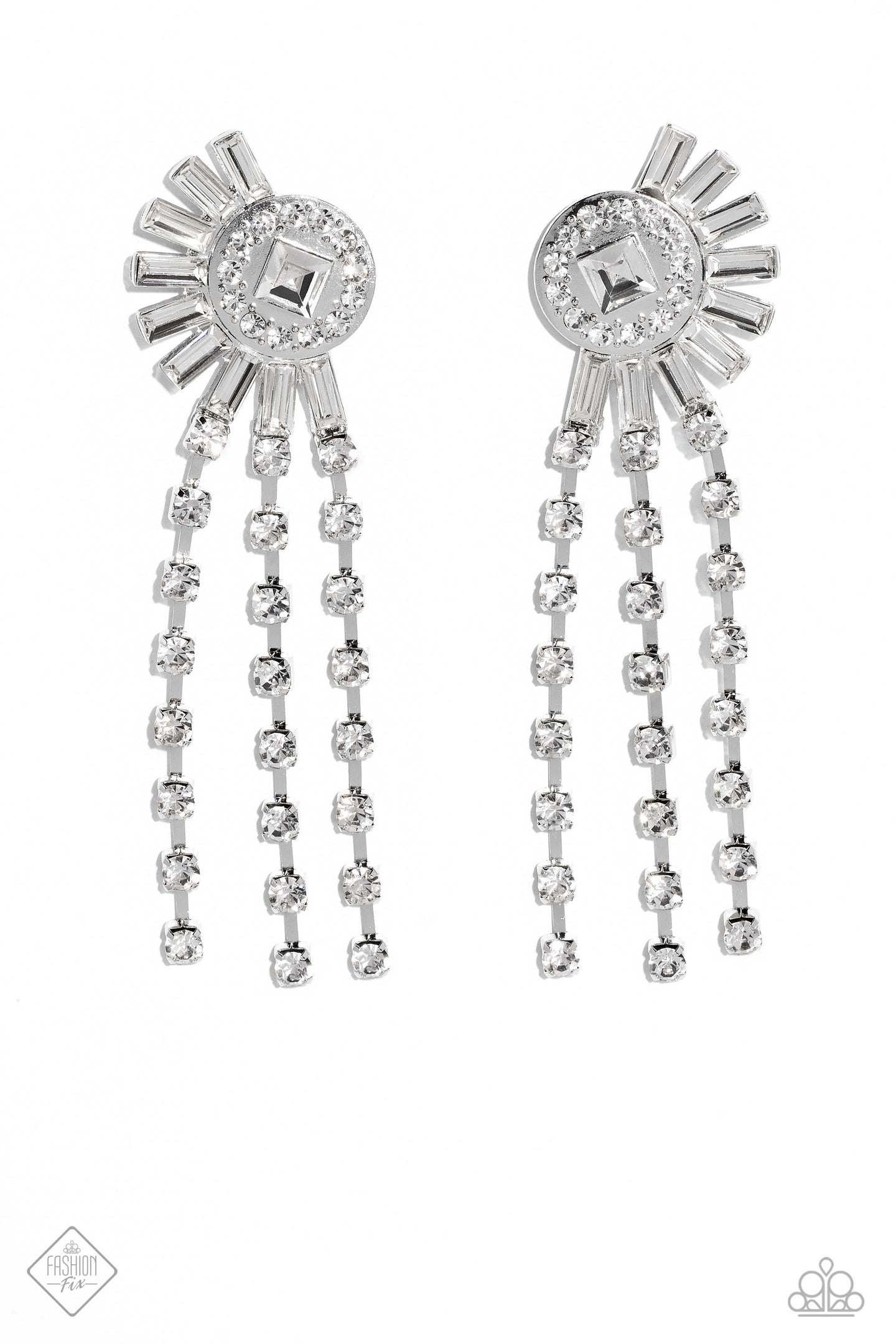 paparazzi-accessories-torrential-twinkle-white-post earrings