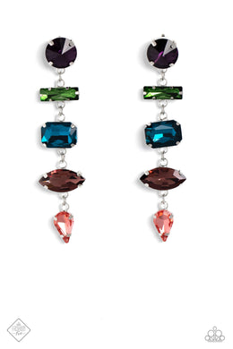 paparazzi-accessories-connected-confidence-multi-post earrings