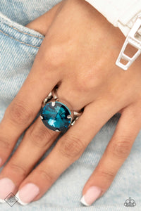 Pronged Powerhouse - Blue Ring - Paparazzi Jewelry