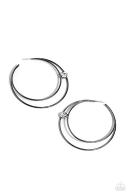 paparazzi-accessories-theater-hoop-black-earrings