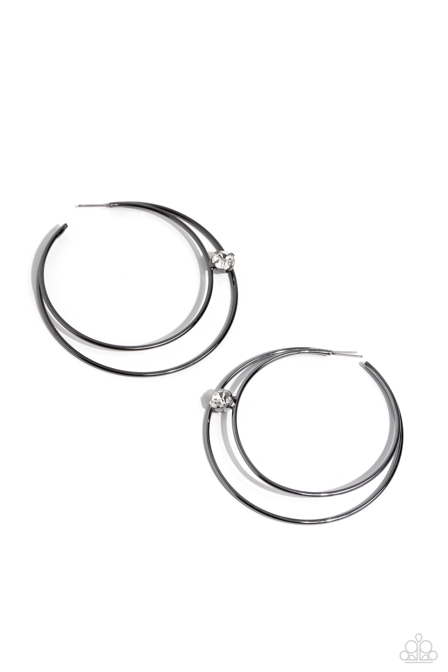 paparazzi-accessories-theater-hoop-black-earrings