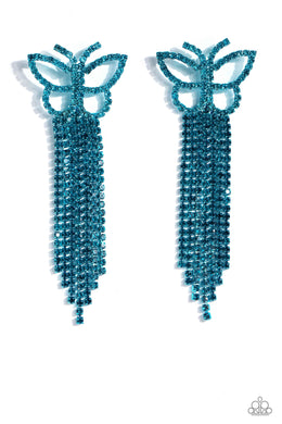 paparazzi-accessories-billowing-butterflies-blue-post earrings