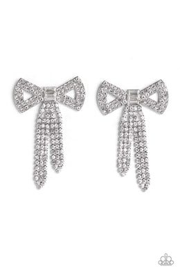 paparazzi-accessories-just-bow-with-it-white-post earrings