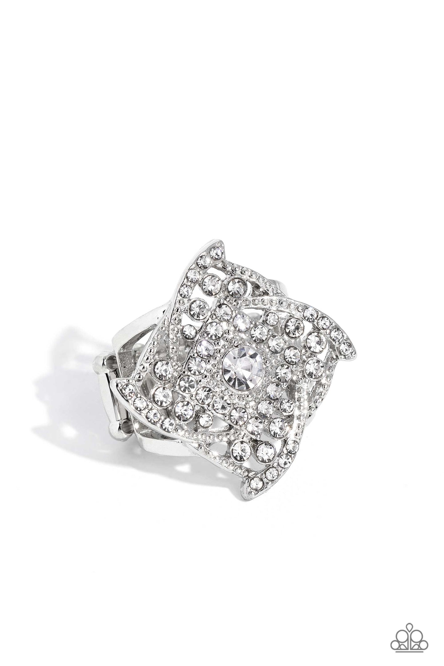 paparazzi-accessories-tilted-talent-white-ring