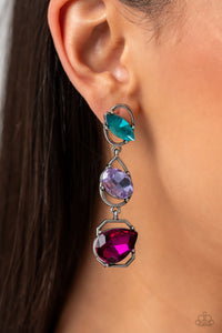 Dimensional Dance - Multi Post Earrings - Paparazzi Jewelry