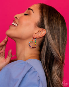 Striped Sweethearts - Multi Earrings - Paparazzi Jewelry