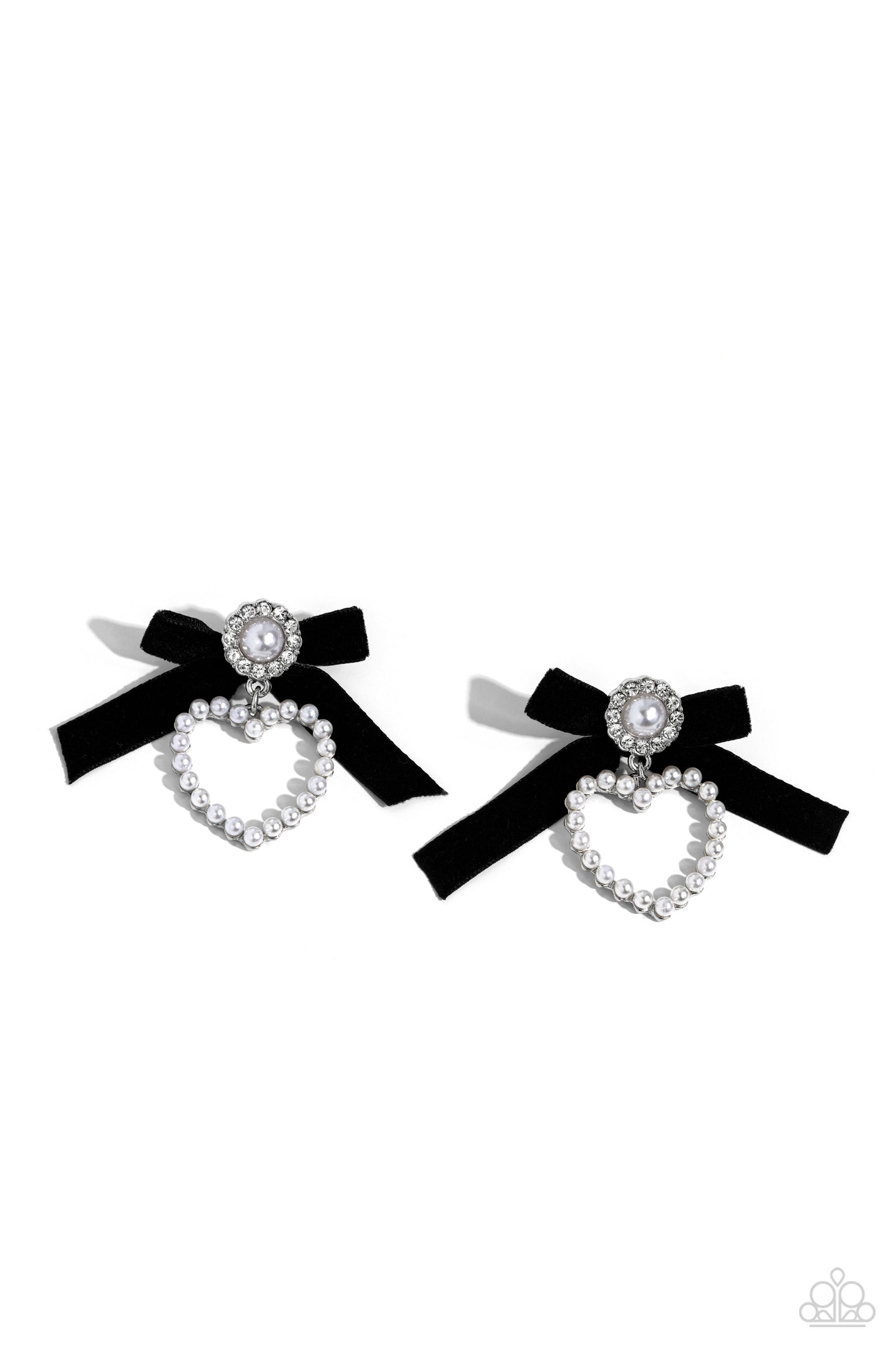 paparazzi-accessories-bow-and-then-black-post earrings