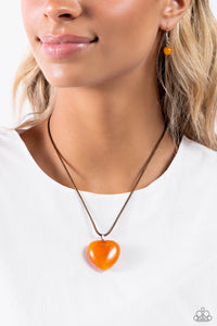 Serene Sweetheart - Orange Necklace - Paparazzi Jewelry