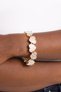 Headliner Heart - Gold Bracelet - Paparazzi Jewelry