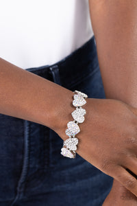 Headliner Heart - White Bracelet - Paparazzi Jewelry