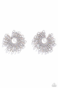 paparazzi-accessories-fancy-fireworks-white-post earrings