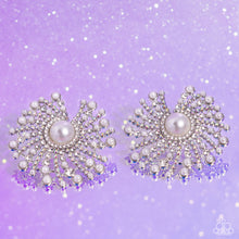 Load image into Gallery viewer, Fancy Fireworks - White Post Earrings - Paparazzi Jewelry
