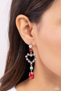 Lovers Lure - Red Post Earrings - Paparazzi Jewelry