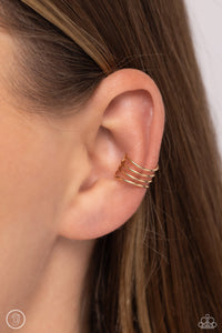 Linear Leader - Gold Post Earrings - Paparazzi Jewelry