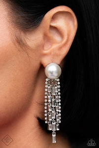 Genuinely Gatsby - White Post Earrings - Paparazzi Jewelry