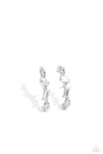 Load image into Gallery viewer, paparazzi-accessories-sliding-shimmer-white-post earrings
