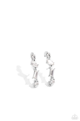 paparazzi-accessories-sliding-shimmer-white-post earrings