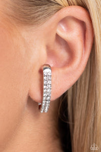 Sliding Series - White Post Earrings - Paparazzi Jewelry