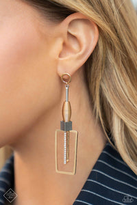Clear the SQUARE - Gold Post Earrings - Paparazzi Jewelry