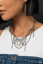 Load image into Gallery viewer, Against the LOCK - Silver Necklace - Paparazzi Jewelry
