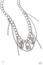 Load image into Gallery viewer, paparazzi-accessories-against-the-lock-silver-necklace
