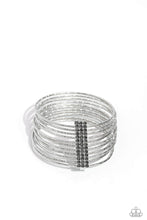 Load image into Gallery viewer, paparazzi-accessories-shimmery-silhouette-silver-bracelet
