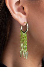 Load image into Gallery viewer, Piquant Punk - Green Earrings - Paparazzi Jewelry
