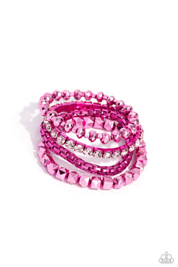 paparazzi-accessories-punk-pattern-pink-bracelet